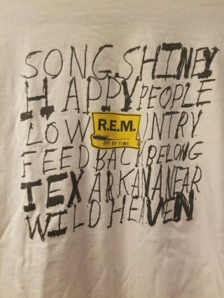 R.  E.  M.  rare t - shirt XL OUT OF TIME vintage 1991 FROM THE R.  E.  M.  FANCLUB 2