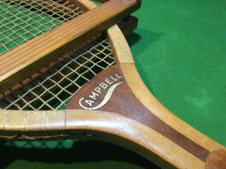 Antique Wood Tennis Racket Oliver Campbell Rare Vintage 1890 - 1910