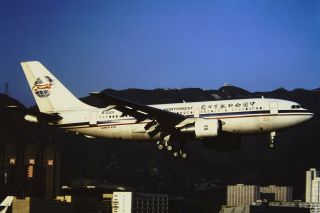 1997 Hong Kong Photo Slide China Northwest A310 B2301 Kai Tak Hkg
