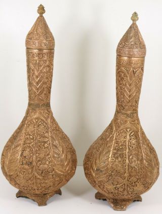 Fine Antique Islamic Indian Kashmire Copper Vases 3