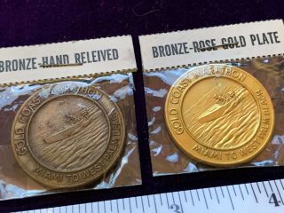 3 Vintage Gold coast marathon miami florida token metal medallion W&H samples 2