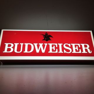 Vintage Budweiser Neon Lighted Bar Sign Anheuser Busch Beer Man Cave Pub Decor