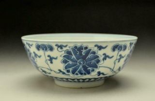 Chinese Old Blue And White Bowl / W 15.  5[cm] Antique Vintage Plate Dish Pot Qing