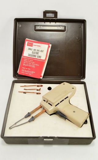 Vintage Sears Craftsman 200 Soldering Gun (model 758.  52851) W/ Case,  Tips