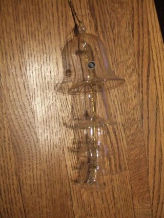 Silvestri 5 Tier Glass Bell Ornament Clear Vintage Chime Christmas Made Taiwan