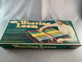 Vintage Hobbycraft 20 " Table - Top Weaving Loom With Instructions
