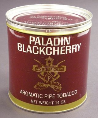Vintage Paladin Black Cherry Pipe Tobacco 14 Oz.  Canister 1 - 5 " Dia.  X 5 1/4 "