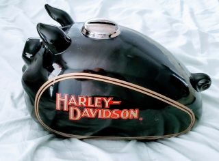 Vintage 1982 Harley - Davidson Hog Gas Tank Ceramic Piggy Bank (large) 10 " ×5 "