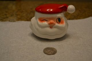 Vintage Holt Howard Christmas Winking Santa Stacking Sugar Bowl