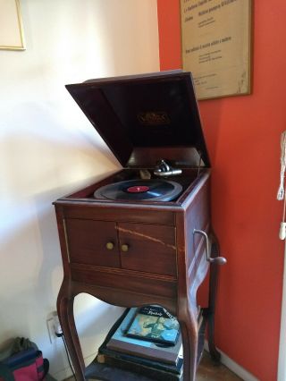 Victrola - Antique 1910 Victor Upright Victrola Talking Machine Record Player