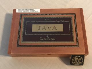 Java Robusto Latte By Drew Estate Premium Empty Wooden Cigar Box With De Tag