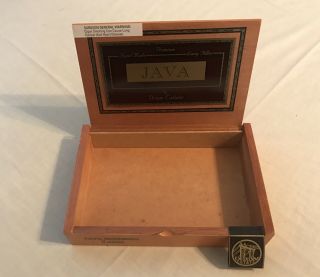 JAVA ROBUSTO LATTE by Drew Estate Premium Empty Wooden Cigar Box with DE Tag 2