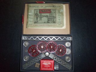 Vintage A.  C.  Gilbert No.  3 The Mysto Erector Set Including Instructions