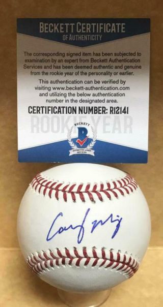 Casey Mize Detroit Tigers Rookie Year Signed Auto M.  L.  Baseball Beckett R12141