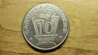 1995 2005 10th Anniversary Carolina Panthers $10.  00 Panther Dollars 38 Mm Coin