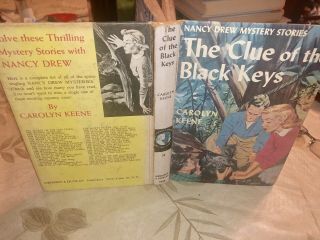 Nancy Drew 28: The Clue Of The Black Keys By Carolyn Keene Ot Pc Cover Blue End