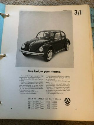 Cool Mid 1970s Vintage Volkswagen Advertising Planning Guide With Vehicle Photos