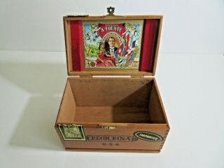 Wooden Cigar Box Aturo Flor Fina 8 - 5 - 8 Imported Dominican Republic 2