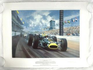 Limited Edition Signed Print Jim Clark Formula 1 Michael Turner Numbered Signed