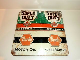 Motor Oil Can Empty Quart Gas Sign Vintage Supertest Derby Maple Syrup Sap Lid