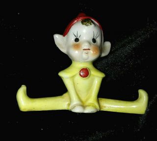 Vintage Porcelain Pixie Elf Sprite Figurine Christmas Japan 1950s Mcm Napco