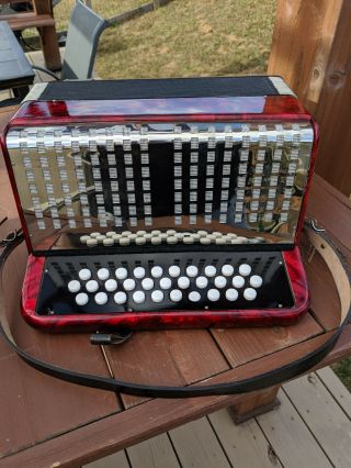 Vintage Antique Hohner Accordion Diatonic Made In Germany F - B - Es