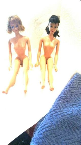 Vintage Barbie Ponytail Doll With Midge Doll,  Case & Clothes,  Owner