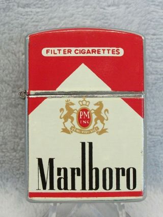 Vintage Marlboro Flip Top Windproof Advertising Lighter Near Rare