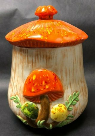Arnels Vintage Mushroom Pottery Cookie Jar Like Mid Century Modern 1978