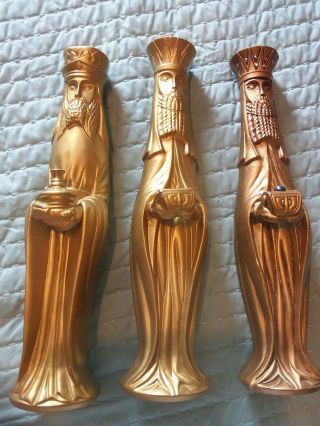 Vintage Wise Men Magi Nativity Christmas Ceramic Tall Mid Century Modern Set 3
