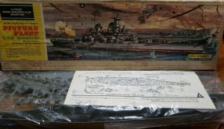 Vintage Revell Battleship Uss Missouri Model Kit World War Ii Pacific Treaties
