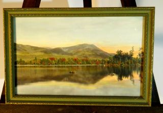 MT.  KATAHDIN Maine ME Antique Framed Hand Colored Photograph BICKNELL PHOTO 7687 3