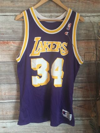 Vtg Champion Shaquille O’neal Jersey La Lakers Nba 34 - Vintage 90s Size 44