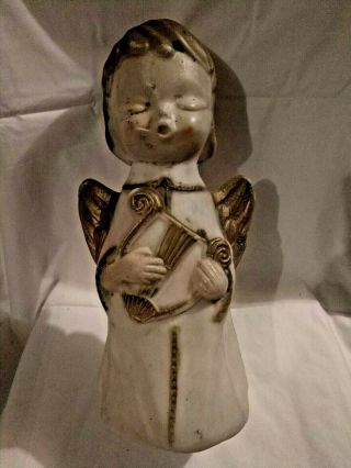 Vintage Poloron Blow Mold Angel W/ Harp / Lyre 13.  5 " Tall - No Cord