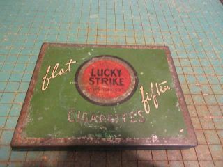 Vintage Lucky Strike Flat Fifties Cigarette Tin