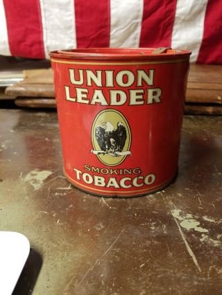 Antique Union Leader Smoking Tobacco Tin