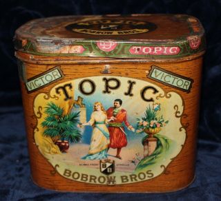 Vintage Topic Cigar Tobacco Tin By Bobrow Bros