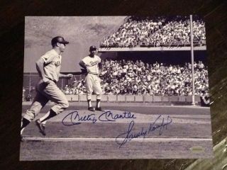 Mickey Mantle / Sandy Koufax Signed 8x10 Photo.  Certified With