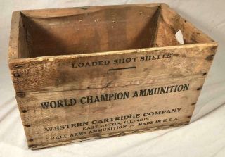 Vintage Wood Ammunition Box Western Cartridge Co 12 Ga X