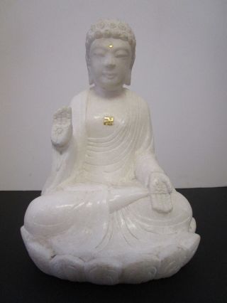 Vintage - Antique Stone Carving Statue Sculpture Iconic Buddha Meditation Prayer