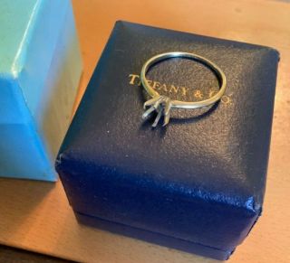 Vintage Tiffany & Co.  18k Gold & Platinum Engagement Ring Setting Only Orig Boxs