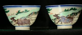 A Chinese porcelain famille verte cups / bowls,  stunning quality 2