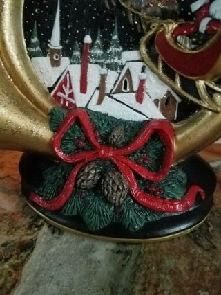 Vintage Ceramic Mold French Horn Christmas Light Santa Reindeer Stars Light Up 2