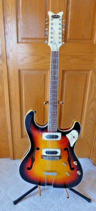 Vintage Rare Toledo 12 String Electric Guitar Red Sunburst Mij