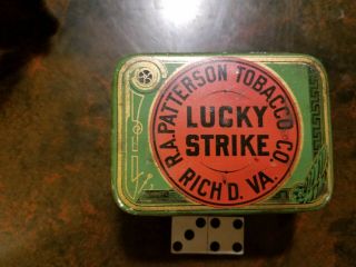 Vtg Lucky Strike Tobacco Tin 8oz Rectangle