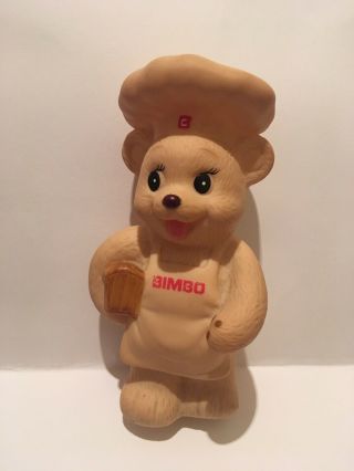 Vtg Rare Mexican Squeaky Toy Bear Bimbo Rubber Doll Squeak Toy 5.  25”
