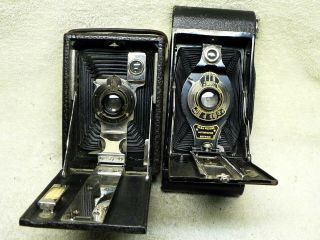 TWO Antique KODAK FILM Cameras.  No.  1 PREMO & Folding Autographic 2 - A Brownie 3