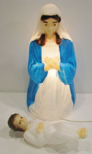 Vintage Empire Nativity Blow Mold Christmas 27 " Mary & Baby Jesus