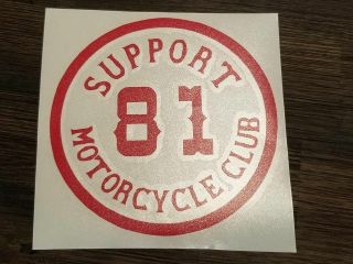 Support 81 Red And White Vinyl Decal Sticker Biker Helmet Motorcycle
