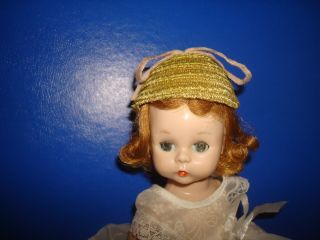 Vtg 1950s Madame Alexander Kins Wendy Doll Straw Hat,  Fit Ginny Vogue/muffie/8 "
